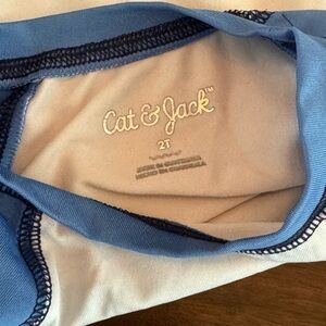 Cat & Jack Blue and White Toddler Swim Top